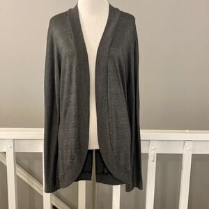 Michael Stars Shiny Grey Cocoon Cardigan Open Front One Size